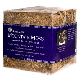 SuperMoss 23820 Mountain Moss Green Sphagnum, Mini Bale, Natural Dried