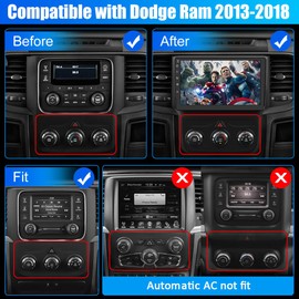 AWESAFE Android Car Stereo for Dodge RAM 1500 2500 3500 2013 2014 2015 2016 2017 2018, Ram 1500 Radio Replacement with Wireless CarPlay Android Auto - 2+32GB (Only fit Manual AC)