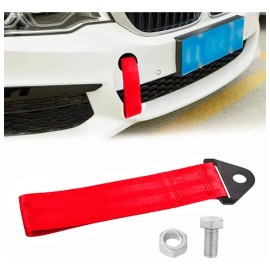 Tiron Jalon Tela Liso Auto Tow Strap Universal Remolque Color Rojo