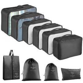 10 pcs Packing Cubes for Suitcases, Travel Organiser Packing Bags for Clothes Shoes Toiletries Travel Luggage Organizers Storage Bags