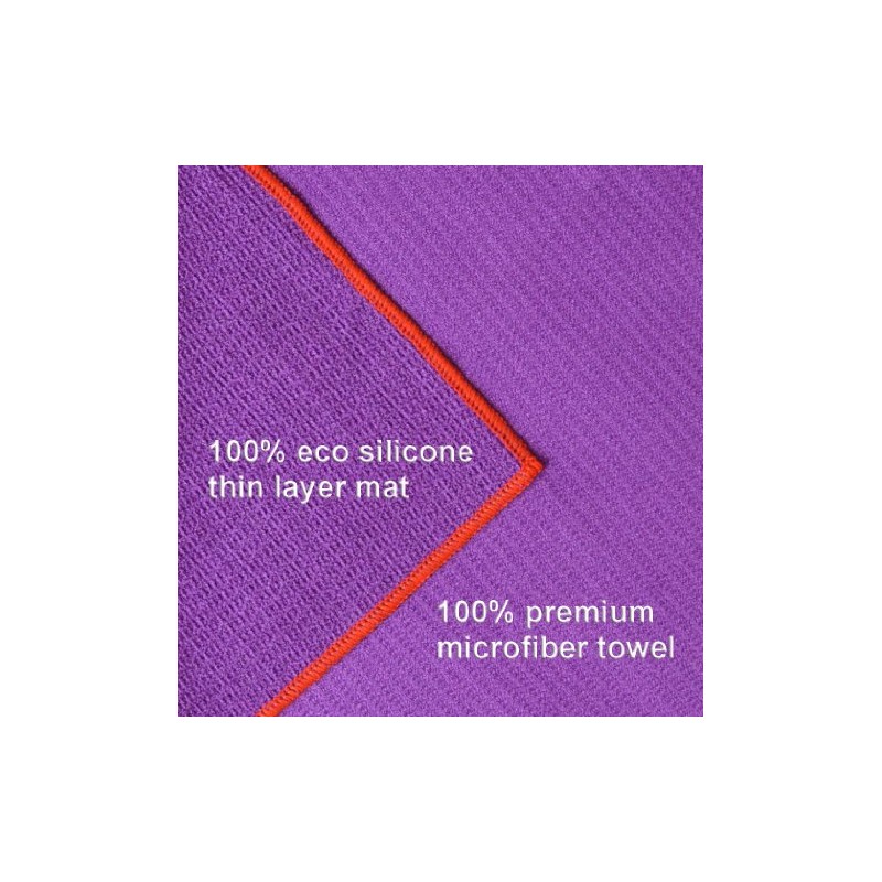 Equanimity PRO Yoga Towel Mat, Purple, 100% Silicone Mat with