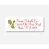 60ct - Christmas Return Address Labels, Holly Return Address Stickers,