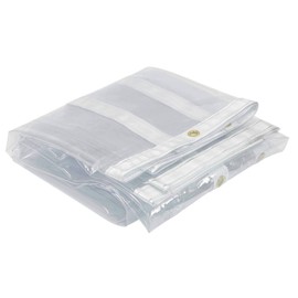 Mytee Products 10' x 10' Clear Vinyl Tarp, 22oz Vinyl, 24 MIL Thick, Fire Retardant, UV Resistant