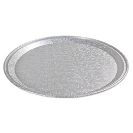 HFA Handi-Foil 12" Round Flat Disposable Aluminum Foil Catering Serving Tray Platter (Pack of 50)