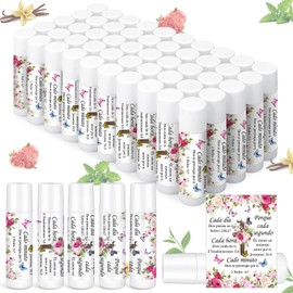 Siifert 50 Pcs Lip Balm Bulk Spanish Christian Gift for Women Faith Spanish Religious Bible Verse Lip Balm Inspirational Scripture Gift church basket stuffer for Coworker Friend Sister (Cross)