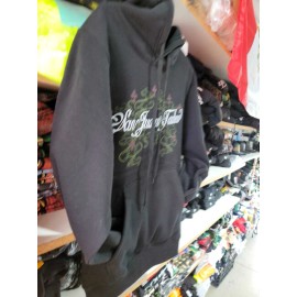 Unbranded San Judas Tadeo Hoodie Saint Jude Pullover Black graphic warm With Glitter - XL