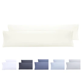Todocama Pair of Pillow Cases Extra Soft Hypoallergenic Beige 135x40cm