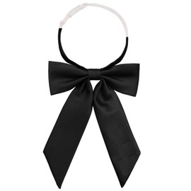 Mantieqingway Bow Ties for Women, School Uniform Pre Tied Bowties Adjustable Solid Color Girls Bow Tie for T-shirt Accessory (Black)