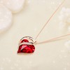 Preserved Real Rose Box with Austrian Crystal Necklace,Eternal Red Rose
