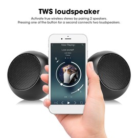 Zopsc Portable Aluminum Mini Hi-Fi Stereo Bluetooth Speaker BM3D Black Compact Body Clear Sound Hands- Call Loudspeaker Box