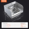VEVOR Commercial Hand Sink with Faucet and Side Splash, NSF