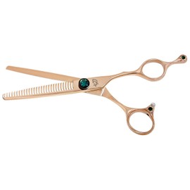 Kissaki Hair Scissors To-Ken 6.0 inches 28 tooth Hair Thinning Shears Rose Gold Titanium Salon Hair Scissors