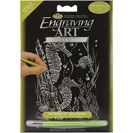 Royal Brush SILMIN-101 Mini Silver Foil Engraving Art Kit, 5 by 7-Inch, Sea Horses