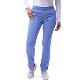 Adar Uniforms, Pro Scrubs for Women - Skinny Leg Yoga Scrub Pants - P7102 - Ceil Blue - S