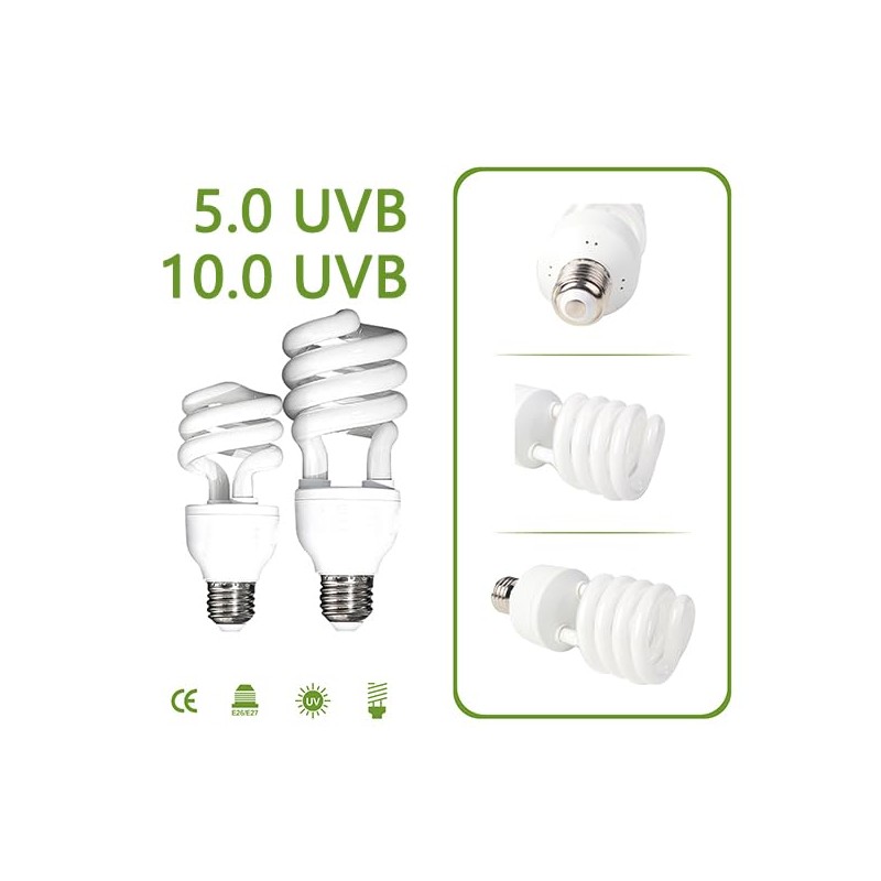 YauldSun UVA UVB Reptile Heat Lamp (10.0 26W)