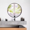 segawe 24" Metal Frame Round Wall Mirror for Bedroom Bathroom
