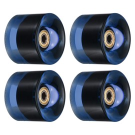 PATIKIL 60mm Longboard Wheels with Bearings ABEC-11, 4 Pack Street Wheels for Skateboards Cruiser Wheel Replacement 80A, Clear Blue Golden