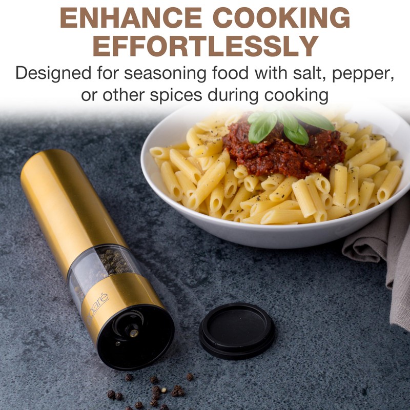 Eparé Brass Salt and Pepper Mill - Battery Operated Gold