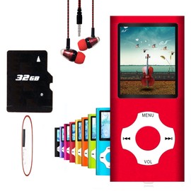 MP3 Player / MP4 Player, Hotechs MP3 Music Player with 32GB Memory SD Card Slim Classic Digital LCD 1.82'' Screen Mini USB Port with FM Radio, Voice Record