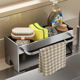 Elecbee Sink Organiser, Kitchen Sink Organiser, Additional Reinforcement Sink Organiser (Grey)
