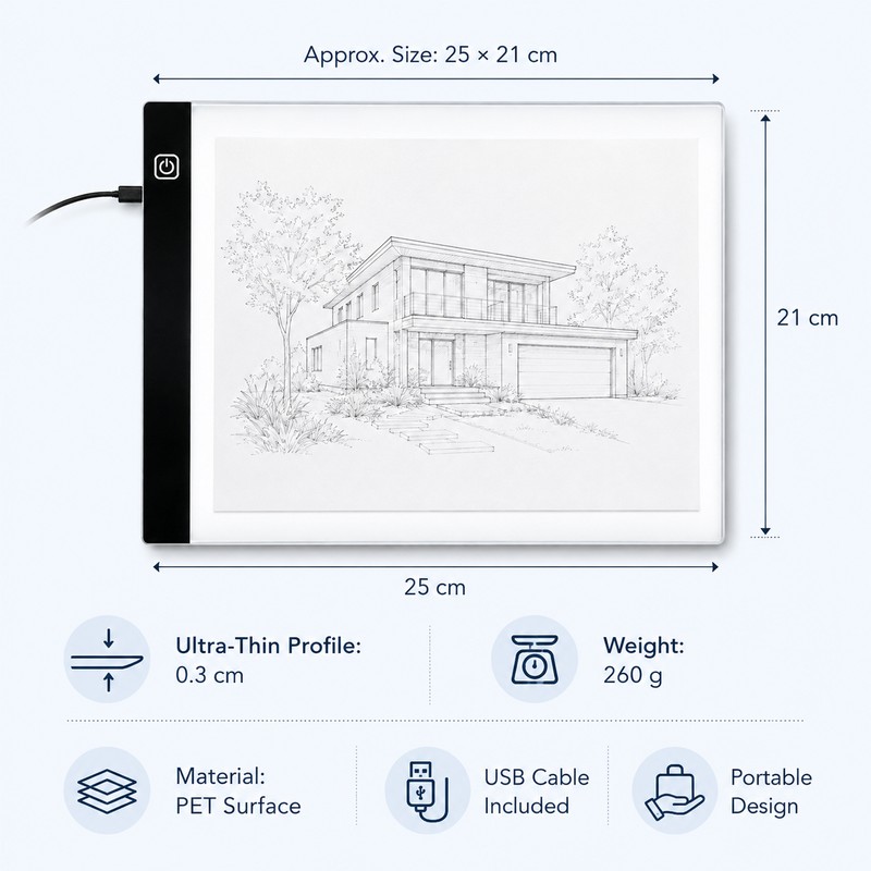 Portable LED Tracing Light Pad for Drawing – USB-Powered Copy
