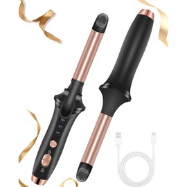 Cordless Curling Iron,4000 mAh USB Rechargeable Mini Travel Curling Iron,2 in 1 Hair Straightener and Curler,3 Temp SettingCordless Hair Curler