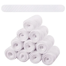 Toulite 10 Pcs Cotton Bra Liners 3 Layer Rectangle Under Bra Pads Sweat Liners for Women Sweating Supplies(Large,White)