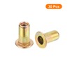 sourcing map 30Pcs Rivet Nuts Flat Head, M3-0.5 Carbon Steel