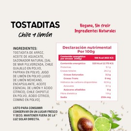Nutriwell Tostaditas de Arroz Sabor Chile y Limón – Snack Saludable sin Gluten, sin Freír y Vegano – Botana Crujiente (Pack 2 con 2 Bolsas)