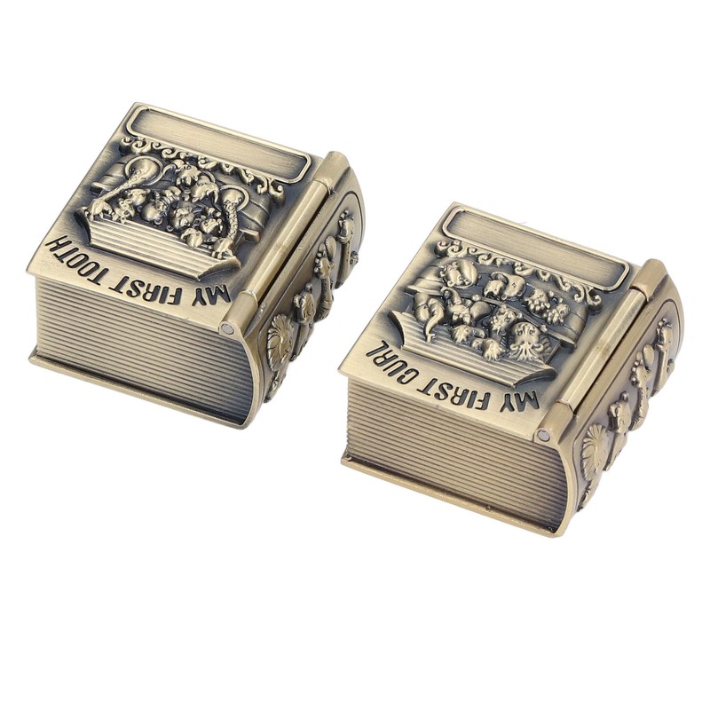 Tooth Keepsake Box Exquisite Polishing Process Engraving Pattern Durable Metal