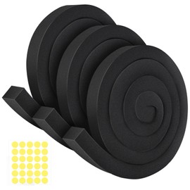 3Packs Air Conditioner Foam Tape with Adhesive, 1''X1''X 6.5 Ft Window Weather Stripping, High Resilience Ac Window Seal Kit Foam Insulation for Winter Summer (6.5ft X 3 Rolls, Black)