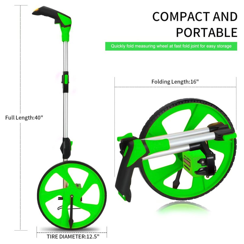 Zozen Distance Measuring Wheel in Feet, Walking Measure Wheel, Rolling