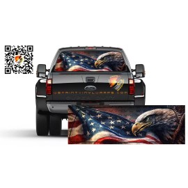 Eagle American Flag Patriotic Rear Window Tint Perforated Vinyl Graphic Decal