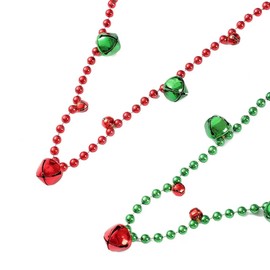 URUW 6PCS Christmas Bells Beaded Necklace -7mm Christmas Party Necklaces Mardi Gras Beads Red Green For Christmas Christmas Gift Festivals Christmas Decoration