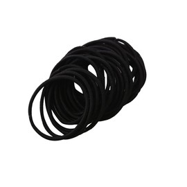 ISABELLA MOON 50Pcs Girls Women 2.5mm Thin School Uniform Endless Hair Elastics Bobbles Hair Ties Bands Ponios Ponytail Holders (Black)