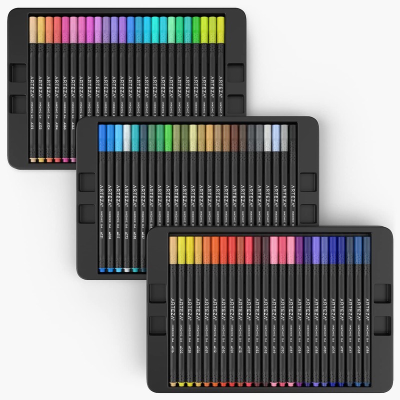 ARTEZA Inkonic Fineliners Pens, Set of 72, 0.4 mm Fine