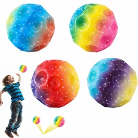 4Pcs Moon Ball, Super High Bouncing Space Ball, PU Sponge Moon Balls for Kids, Rubber Bounce Ball Sensory Ball Improve Hand-Eye Coordination, Kids Bouncing Ball for Outdoor Backyard Play