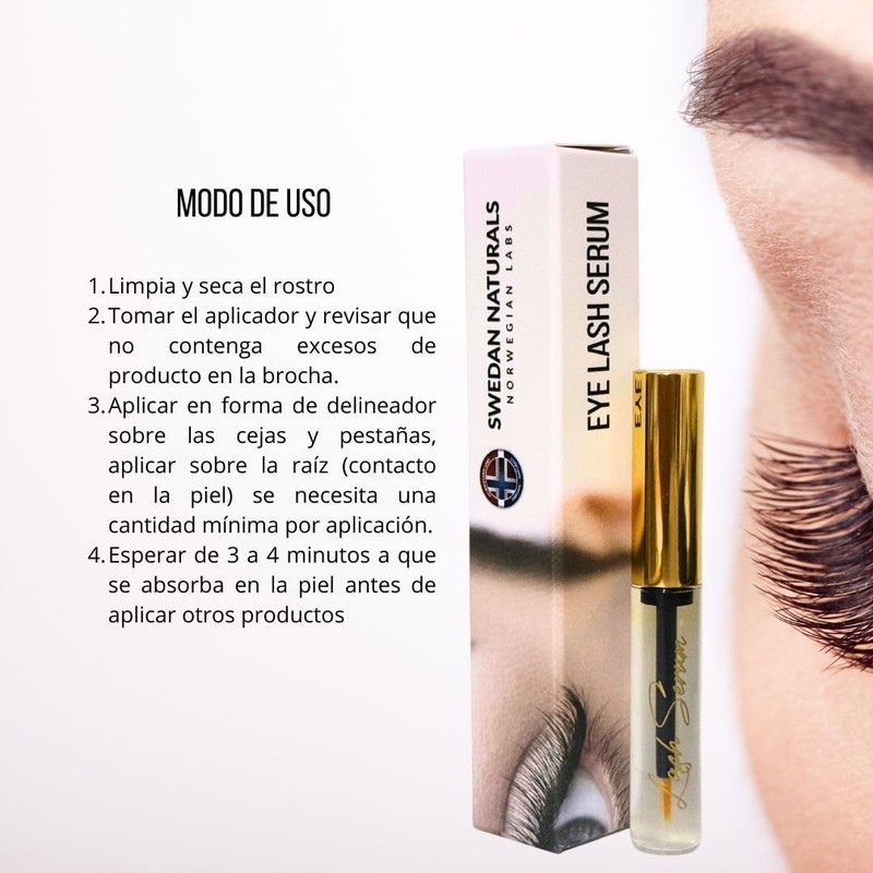 Serum Crecimiento de Pestañas y Cejas, 10 ml, Transparente, Sin