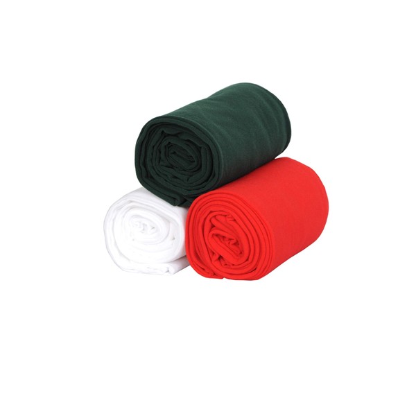 EVERSWE 3-Pack Girls Microfiber Tights Multiple Colors (Red/Dark Green/White, 4-6)