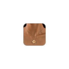 Gold Flower Necklace for Women Flower Layered Necklaces Trendy Floral Jewelry (Flower)