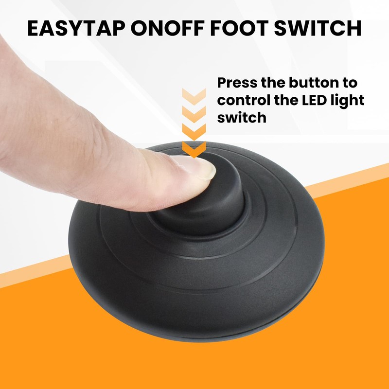 DALQUIS 2-Pack Floor Foot Switch, Round Black Inline Foot Pedal