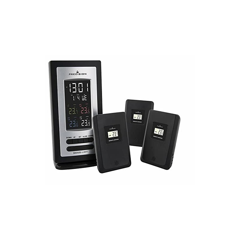 Precision Radio Controlled Multi-Temperature Digital Clock with Alarm and Snooze