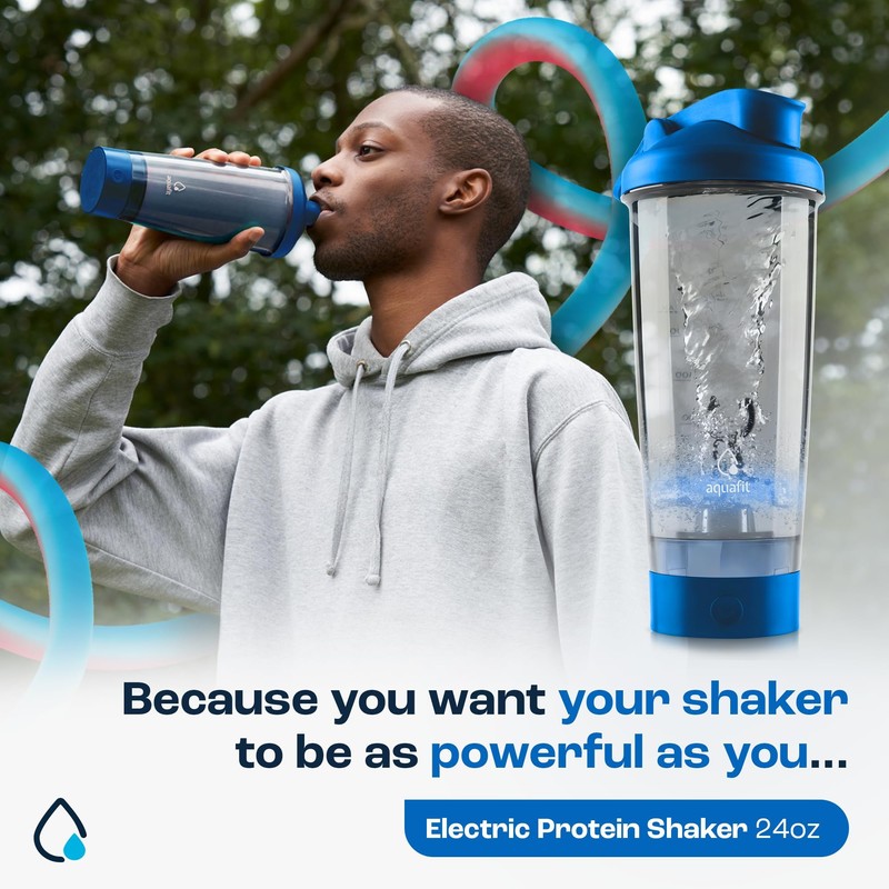 AQUAFIT Electric Protein Shaker Bottle - USB Rechargeable Shaker Bottles