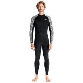 Men's Full Body Dive Skin Wetsuit Surfing Suit Long Sleeve Surfing Suit Snorkeling Kayaking Water Aerobics Diving Suit Quick Dry Swimming One Piece Sunsuit