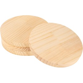 4PACK 4 inch Round Wooden Plaque, 3/4 Inch Thick Unfinished Wooden Circle Plaque, Natural Pine Wood Base for Craft Projects, Sign, Painting, Woodcarving, Engraving