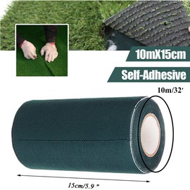 LMHOME Artificial Grass Turf Self Adhesive Seam Tape Lawn,Turf,Carpet Jointing,Green Single-Sided 6Inx32.8Ft