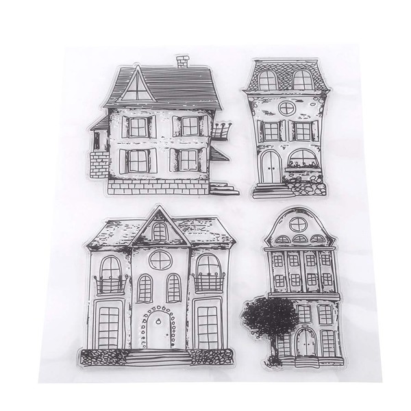 Rubber Clear Stamp, DIY Photo Album Cards Transparent Stamps House