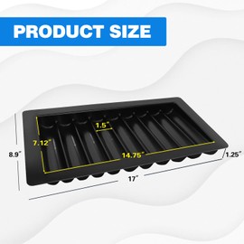 GSE Casino Poker Table Plastic Chip Trays - Holds 450 Chips, Las Vegas Style Dealer Table Chips Tray Rack for Poker Chips (9 Rows)