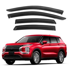KPY Window Visor Compatible with Mitsubishi Outlander 2022-2024, 4PC Rain Guard Side Window Vent Deflectors Tape-On Style, 2022 2023 2024