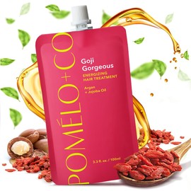 Pomélo+Co. 99.8% Natural Anti Frizz Hair Mask for up to 30 Hair Washes/Hair Mask for Very Dry Hair, Hair Care for Broken Hair, Hair Treatment Bleached Hair, GOJI GORGEOUS / 100 ml
